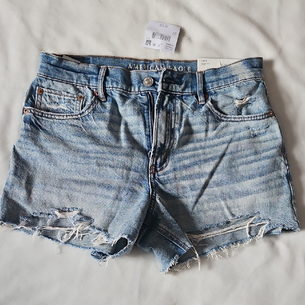 American Eagle Outfitters Blue Jean Shorts Distressed Style